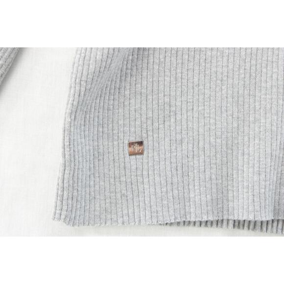 Lauren Ralph Lauren Turtleneck Sweater Women's XXL Gray Ribbed Knit LRL Logo - Picture 2 of 6